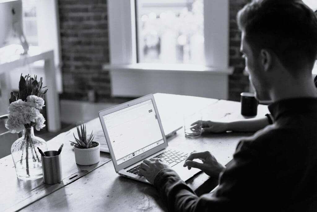 Person working on laptop